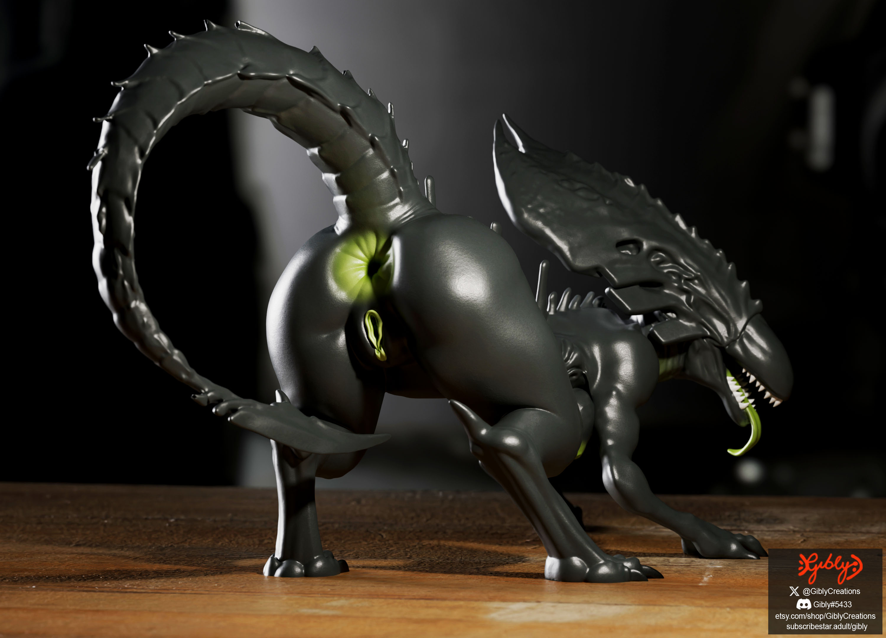 1girls, 3d, 3d (artwork), 3d model, 3d print, 3d render, alien, alien (franchise), anus, ass, breasts, female, female only, female xenomorph, figure, figurine, green pussy, nipples, pussy, real figurine, solo, solo female, solo feral, xenomorph, xenomorph queen, xenomorph tail