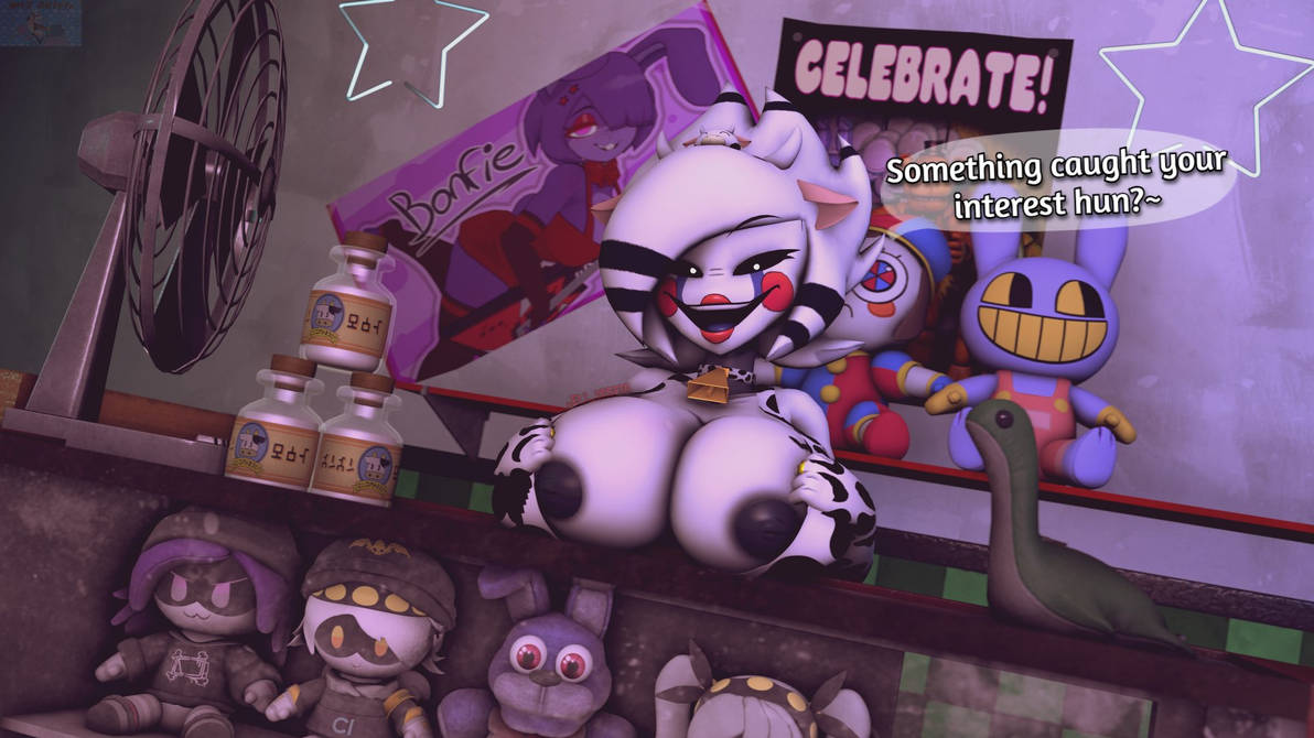 +, 1girls, 3d, 3d (artwork), bonfie, bonfie (cryptia), bonnie (fnaf), breasts, cally3d, cryptiacurves, deviantart, dialogue, eli onsfm, fazclaire's nightclub, female, female only, five nights at freddy's, fredina's nightclub, marie (cally3d), marionette (fnaf), nipples, puppet (fnaf), randomstuff, showing breasts, showing off, smiling at viewer, smug, solo, tagme, thick thighs, thighs, white body, white hair, white pupils, white skin, white-skinned female