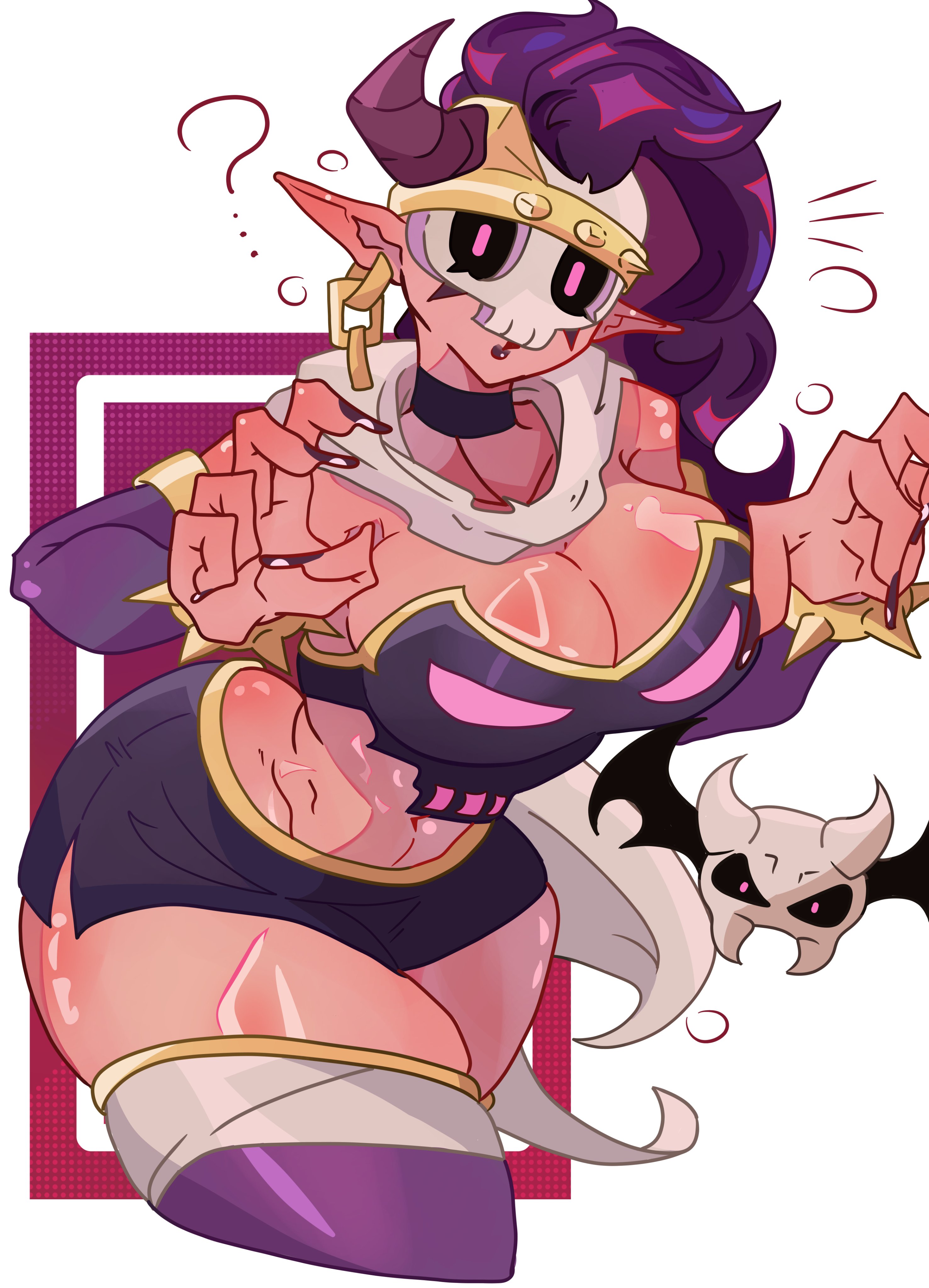 big ass, big butt, big thighs, big titties, brawl stars, breasts, clothing, curvaceous, curvaceous female, curvaceous figure, curvy, curvy figure, curvy hips, demon emz (brawl stars), emz (brawl stars), female, female focus, female only, long hair, purple hair, sleepingsoul, supercell