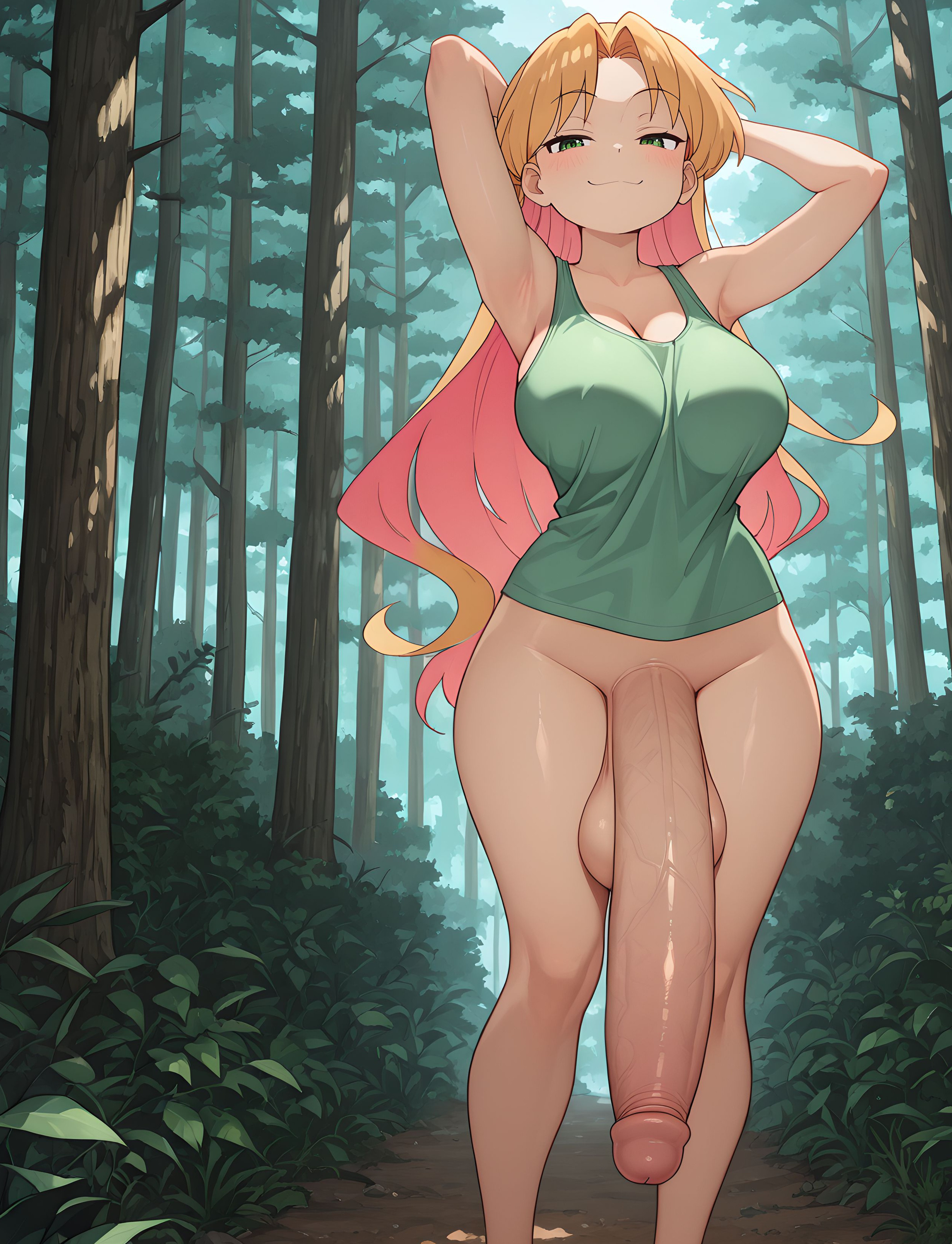 ai generated, futanari, grapesss, intersex, light-skinned futa, ruri no houseki, solo futa, tanigawa ruri