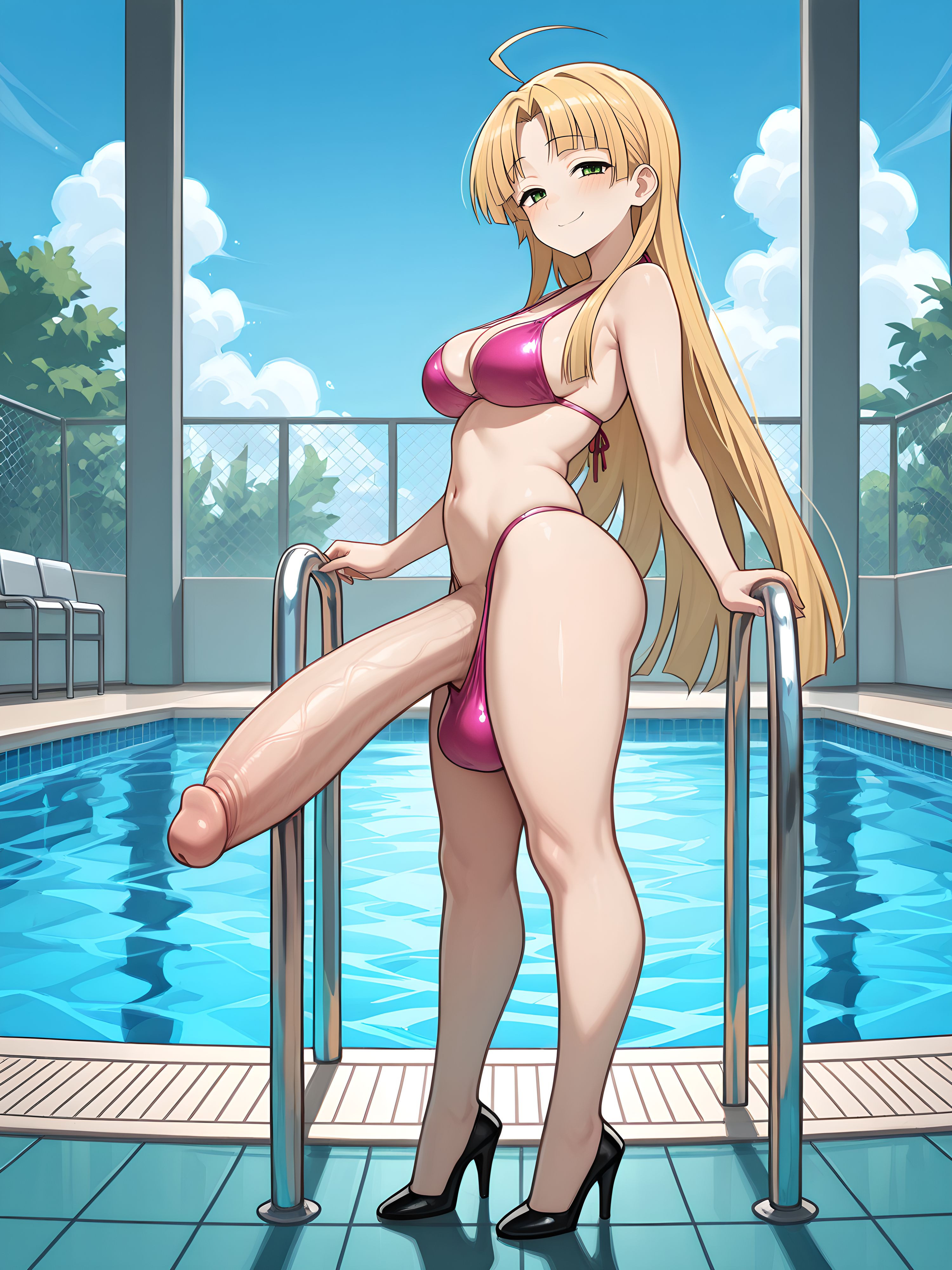 1futa, ai generated, asia argento, breasts, futa only, futanari, grapesss, high school dxd, intersex, light-skinned futa, penis, solo futa