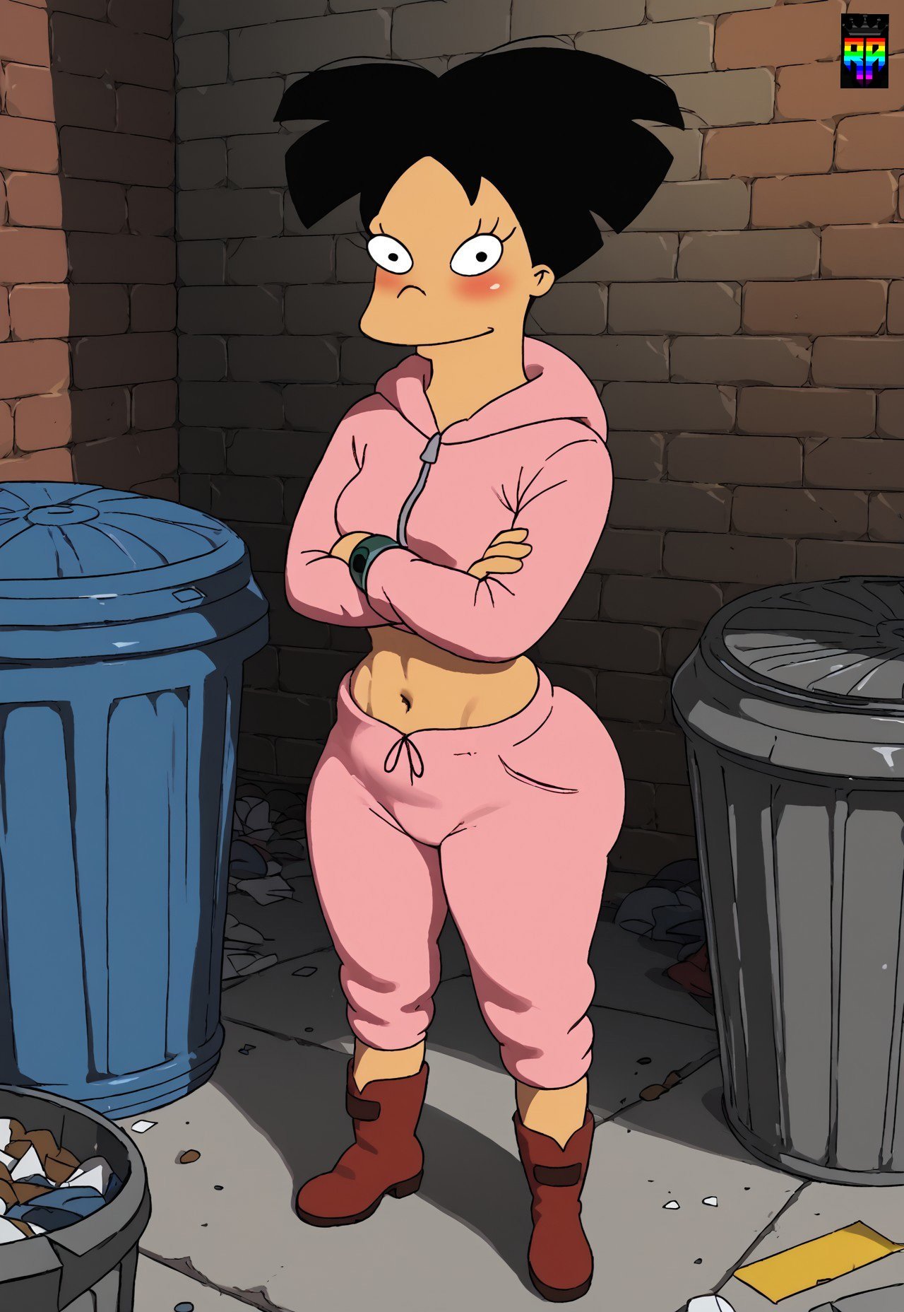 ai_generated amy_wong bubble_butt cute_girl d-art_style futurama pink_outfit repartz small_hips small_waist thick_thighs