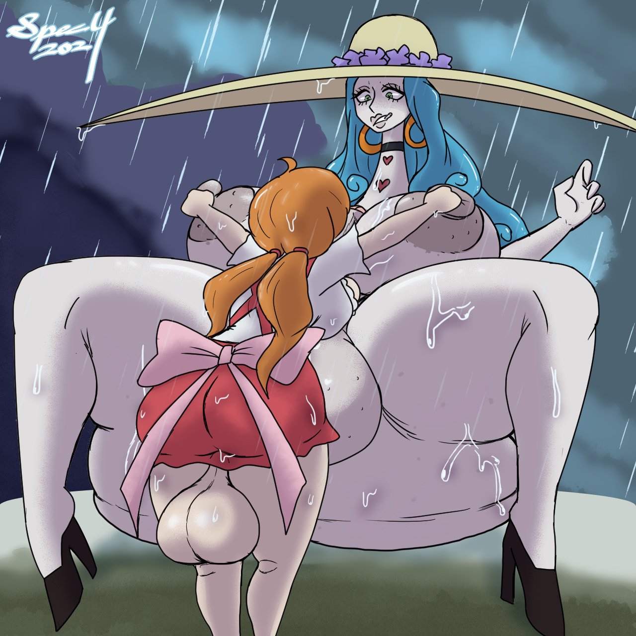 2futas ass ass_squish balls big_ass big_balls big_breasts big_butt big_penis blue_hair breasts bubble_butt charlotte_amande clothed clothing dumptruck_ass duo fat_ass full-package_futanari futa_on_futa futa_only futa_vs_futa futa_with_futa futadom futanari futasub gigantic_balls gigantic_penis height_difference huge_ass huge_balls huge_breasts huge_cock human hung_bottom large_ass large_balls large_breasts large_penis legs_apart light-skinned_futanari light_skin long_hair mostly_clothed nami nude one_piece orange_hair penis raining sex size_difference specnsfw spread_legs standing tall_futa thick thick_ass thick_thighs thighs twintails vs