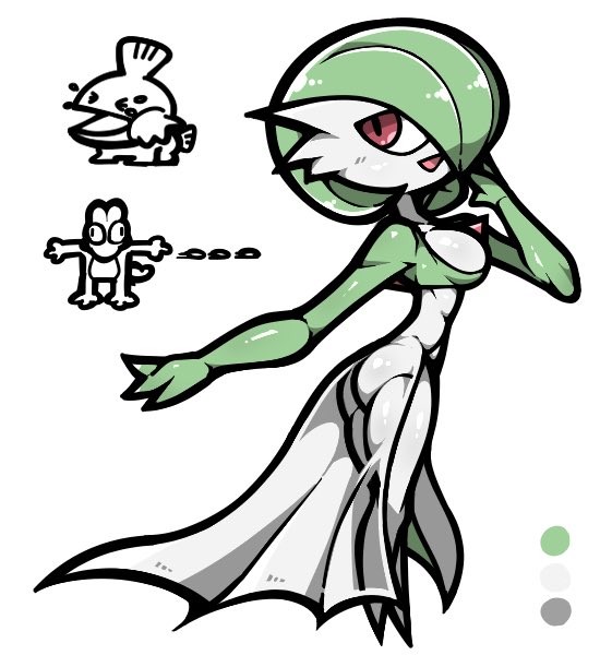 1girls ass big_breasts gardevoir omoitukan2 pokemon