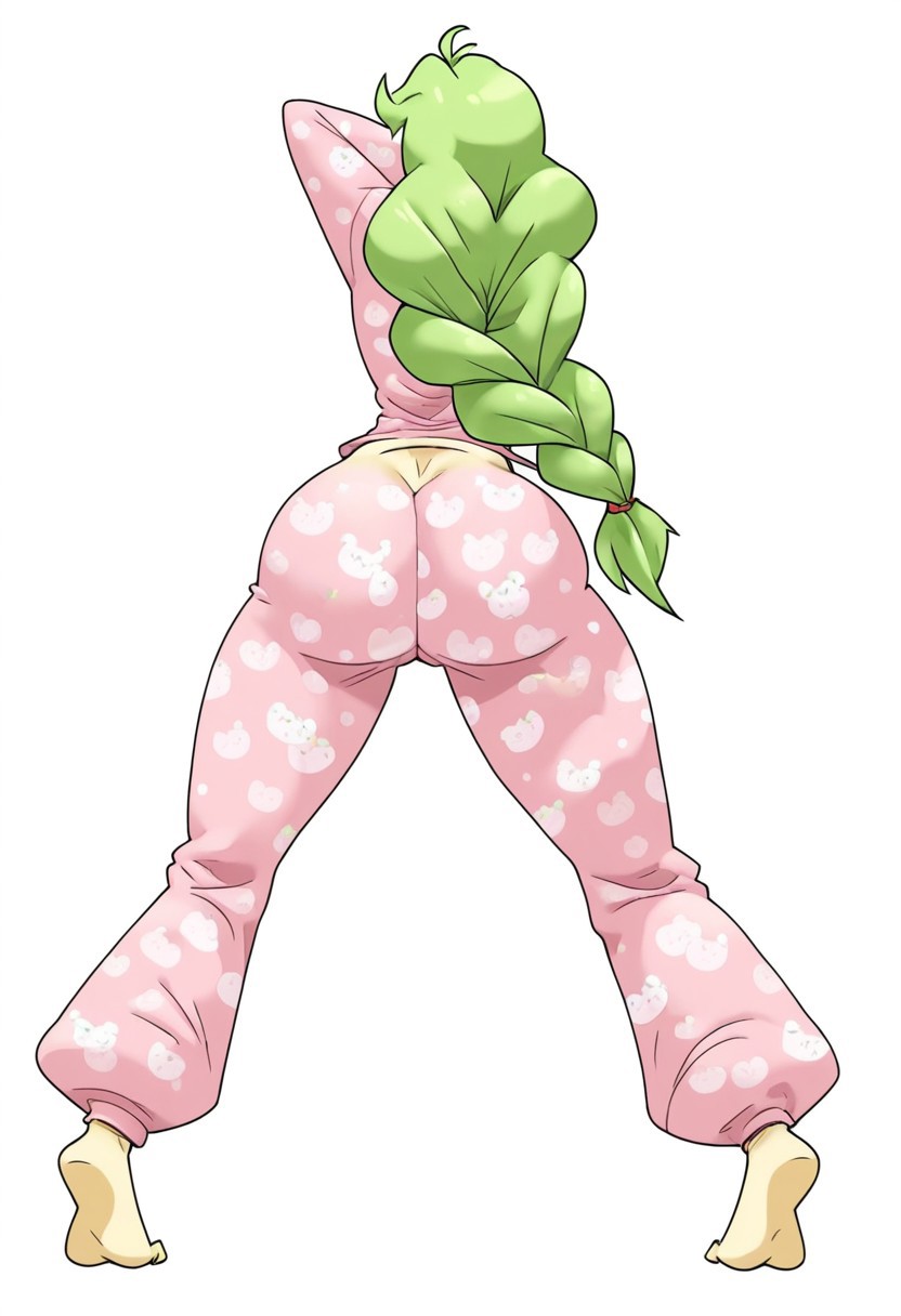 ai_generated asian asian_female curvy curvy_hips dat_ass hip_dips original_character pajamas plump_ass posing posing_for_the_viewer solo_focus teenager viewed_from_behind