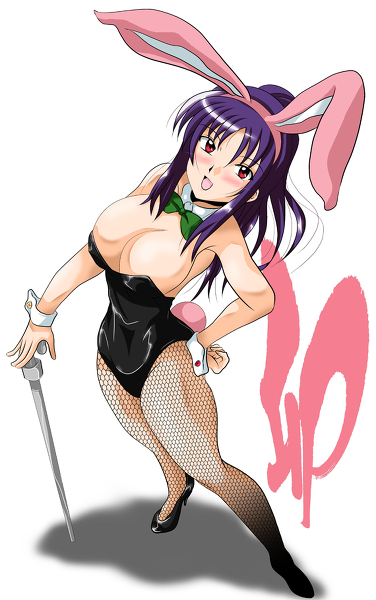 1girls bowtie bunny_costume bunny_ear bunny_girl bunnysuit detached_collar fishnet_pantyhose ookura_miyako tagme tawake tokimeki_memorial tokimeki_memorial_4 wrist_cuffs