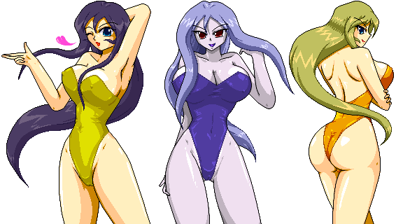 3girls breasts final_fantasy final_fantasy_vii jemnezmy leotard pollensalta purple_skin snow_(ff7)