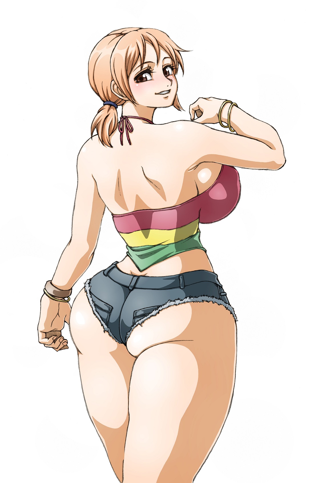 1girls, ass, big ass, big breasts, breasts, bubble ass, bubble butt, female, female only, looking back, nami (one piece), one piece, one piece film strong world, orange hair, short shorts, shounen jump, tagme, thick thighs, thighs, wrato