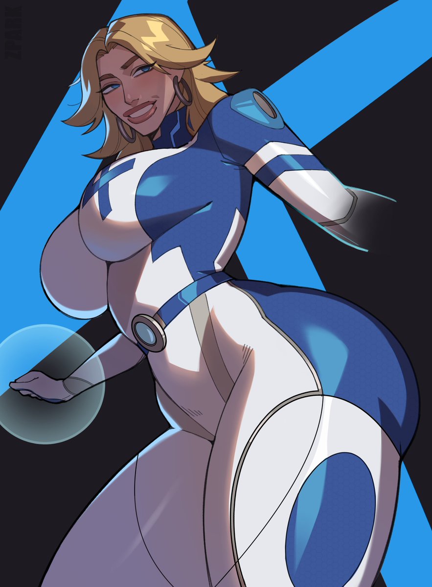 1girls, 2d, absurd res, ass, breasts, curvy, fantastic four, female, female only, hi res, highleg leotard, huge ass, invisible woman, invisible woman (marvel rivals), large breasts, light skin, light-skinned female, marvel, marvel rivals, shiny skin, solo, sue richards, sue storm, thighhighs, thighs, thong leotard, wide hips, zpark