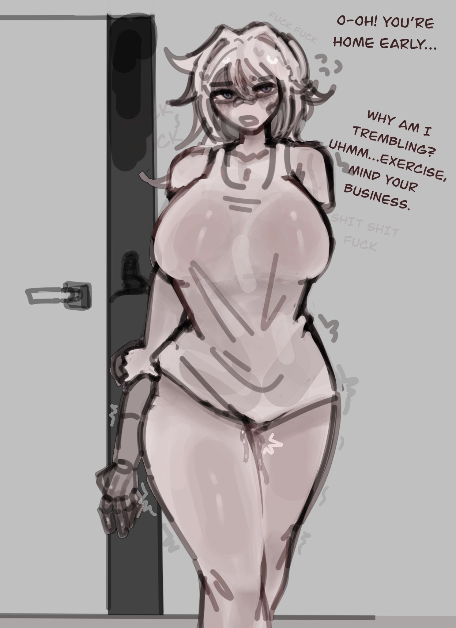 1girl, dialogue, female, female only, kayla (yufishart), roblox, roblox avatar, robloxian, sketch, source request, tagme, wet pussy, yufishart
