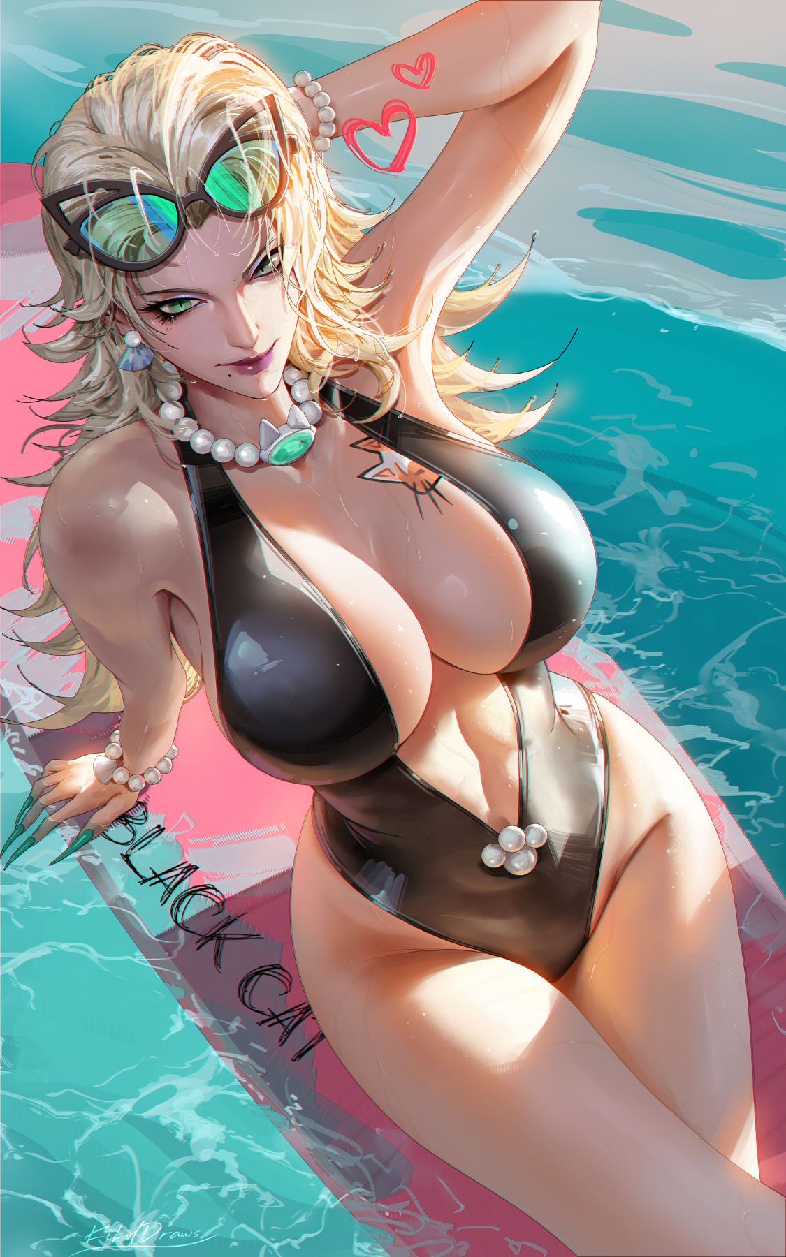 1girls, 2026, 2d, big ass, big breasts, black cat (coastal cat), black cat (marvel rivals), black cat (marvel), cleavage, clothed, felicia hardy, female, female only, fully clothed, huge breasts, liang xing, marvel, marvel rivals, midriff, navel, solo, solo female, spider-man (series), surfboard, swimsuit, thick thighs, voluptuous, voluptuous female, wet