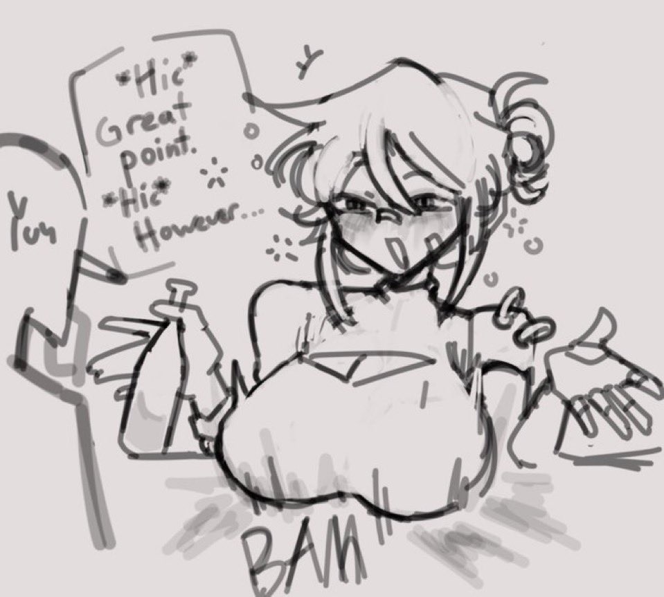 1boy, 1girl, breasts, dialogue, drunk, female, kayla (yufishart), male, roblox, roblox avatar, robloxian, sketch, source request, tagme, yufishart