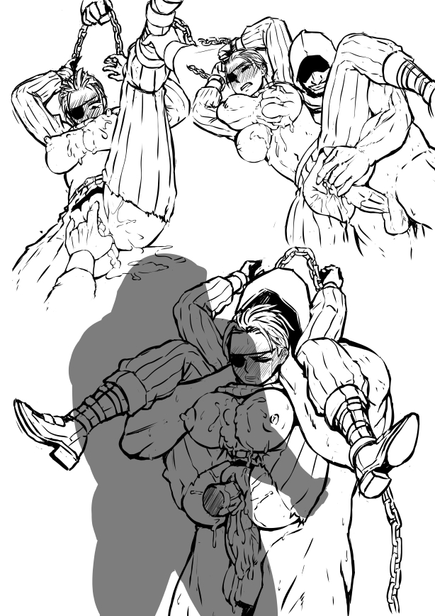 1girls, 2018, 4boys, bdsm, blush, breasts, brigand (darkest dungeon), chains, clothing, cum, cum in pussy, cum inside, cum on body, darkest dungeon, deep penetration, double penetration, drd, eyepatch, female, fingering, full nelson, gangbang, male, man at arms (darkest dungeon), multiple boys, multiple males, nipples, penetration, penis, pussy, rape, restrained, ripped clothing, rule 63, sex, spread legs, vaginal penetration