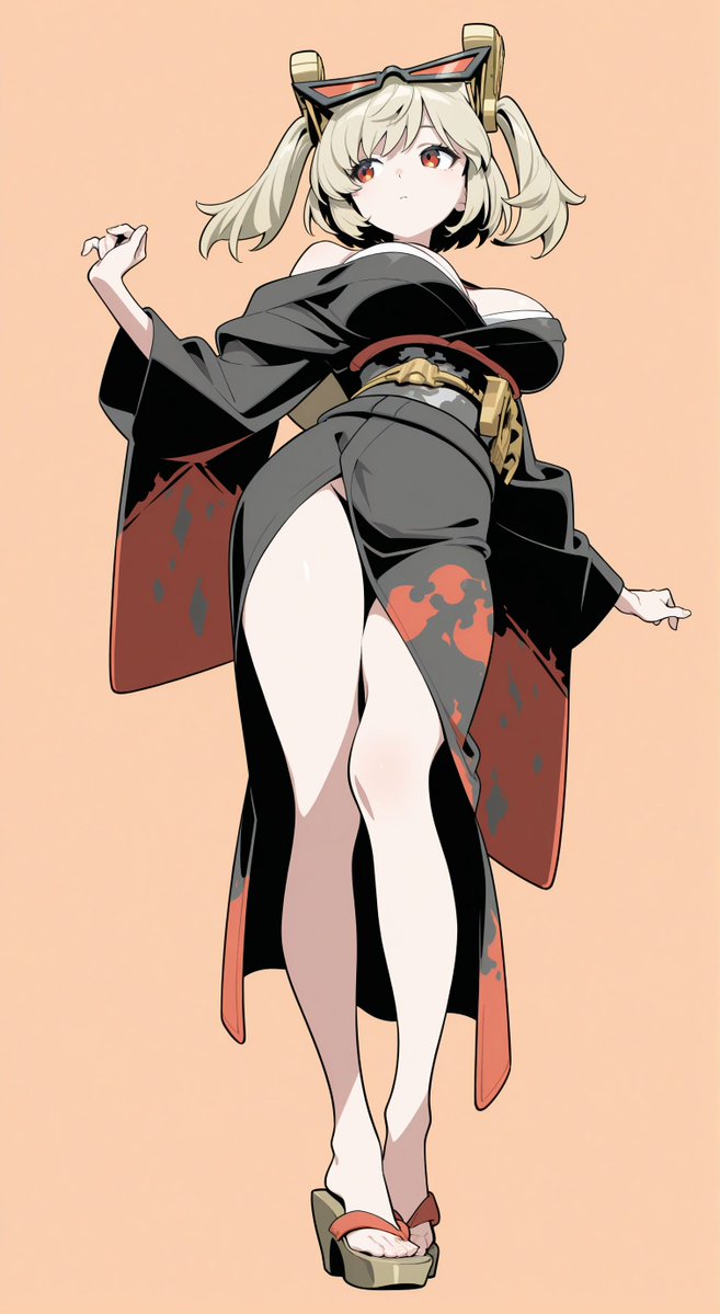 artist request, breasts, burnice white, female, kimono, large breasts, tagme, thighs, zenless zone zero