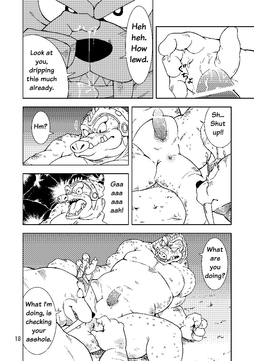 anus armor ass biceps blush borahorn censored chubby comic crocodile crocodine crown cum dialog dragon_quest dragon_quest_dai_no_daibouken english_text erection furry gay kumagaya_shin male musclegut muscular muscular_male nipples no_humans open_mouth pecs penis precum reptile scalie source_request spread_legs spreading surprised text tongue tongue_out tusks walrus yaoi