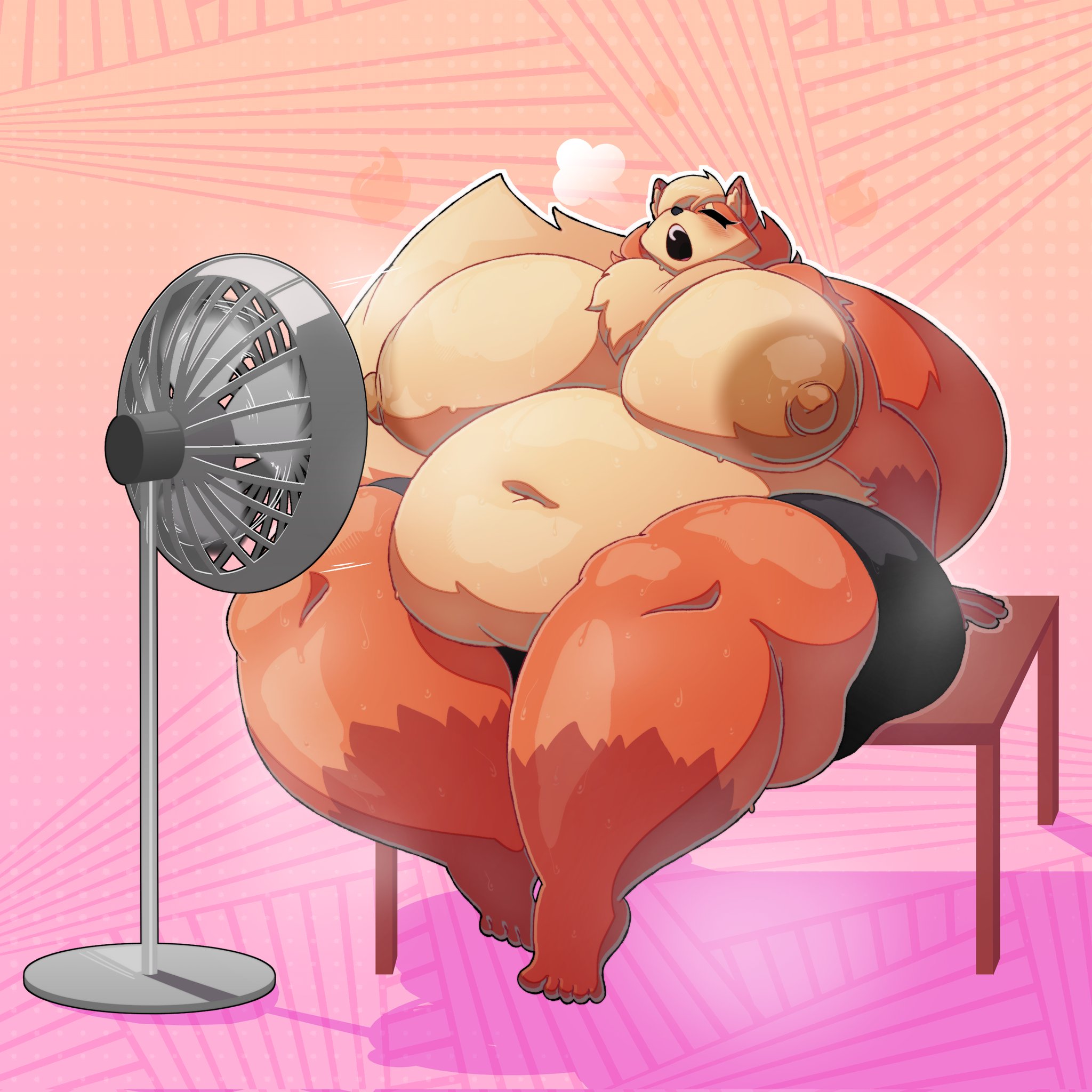 bbw, big breasts, breasts, cleavage, female, furry, huge breasts, hyper breasts, litonyle, melody (drokmars), nipples, overweight, tagme, thick thighs, wide hips