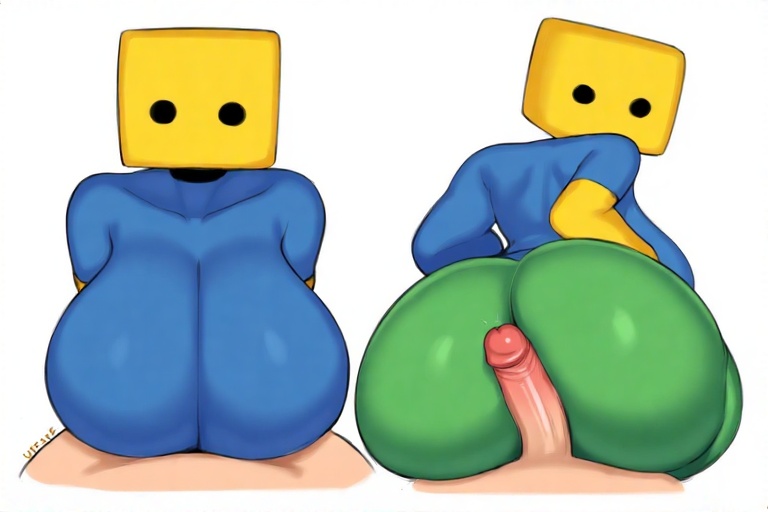 1boy, 1boy1girl, 1female1male, 1girls, 1woman1man, ai generated, ass, ass bigger than head, ass focus, assjob, back, back view, belly, big ass, big breasts, big butt, big hips, big penis, big thighs, blue shirt, boobs focus, boy, boy on girl, breasts, breasts focus, butt focus, cowgirl position, cube head, curvaceous, curvaceous ass, curvaceous body, curvaceous female, curvaceous figure, curvaceous hips, curvaceous thighs, curvy, curvy body, curvy female, curvy figure, curvy hips, curvy thighs, dominant, dominant female, dot eyes, female, female focus, female human, female on top, female/male, femdom, femdom pov, focus, focus on ass, focus on butt, focus on chest, front, front view, girl focus, green pants, hands on hips, hips, hips wider than shoulders, huge ass, huge butt, huge thighs, looking at another, looking at viewer, looking back, looking back at viewer, looking down, low angle, low angle view, low-angle view, male, male on female, male pov, male/female, mouthless, noob, noob (roblox), pants, penis, penis in ass, pov, pov sex, roblox, roblox avatar, roblox game, roblox studio, robloxian, shirt, small waist, thick, thick ass, thick butt, thick hips, thick legs, thick thighs, thigh highs, thighhighs, thighs, thighs bigger than head, thighs bigger than torso, thighs together, thighs waist, tits focus, voluptuous, voluptuous body, voluptuous female, waist, white background, wide ass, wide hipped female, wide hips, wide thighs, woman focus, yellow body, yellow skin