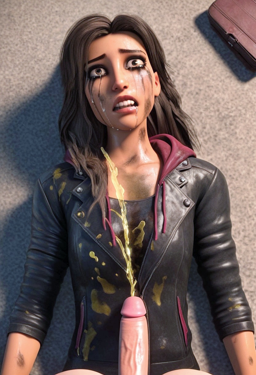 3d ai_generated brown_hair clothing crying defeated dirty dirty_clothing disney jacket leather_jacket lying medium_hair peeing penis ralph_breaks_the_internet rape ruined_makeup sex shank_(wreck-it_ralph) teeth urine wet wreck-it_ralph