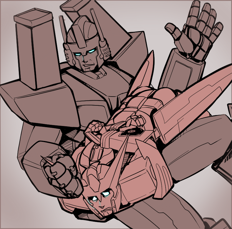 2boys alien alien_boy artist_request bondage bound_wrists male male_only multiple_boys robot spanking transformers transformers_idw ultra_magnus valve_(transformers) valveplug yaoi