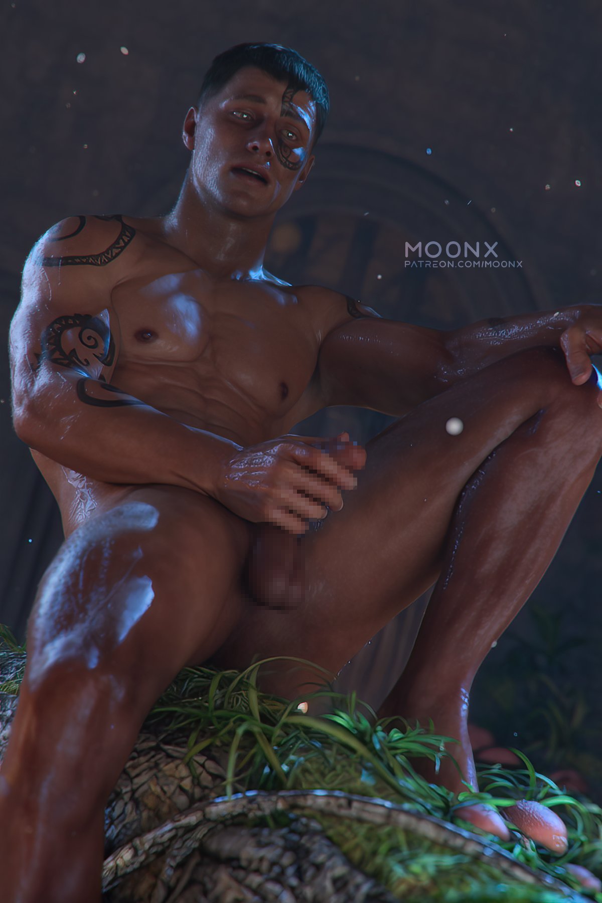 3d 3d_(artwork) 3d_model censored censored_penis light-skinned_male light_skin male male_focus male_only mo0nx mortal_kombat mortal_kombat_1_(2023) netherrealm_studios reptile_(mortal_kombat) reptile_humanoid small_penis soft_penis solo solo_focus solo_male syzoth zaterran