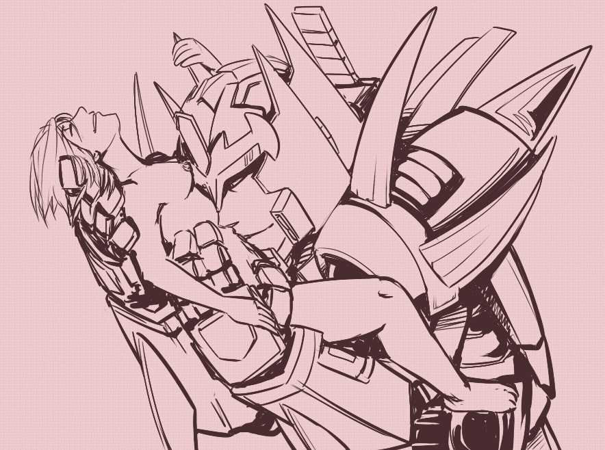 1boy 1boy1girl 1girls alien alien_boy artist_request breasts character_request drift_(transformers) female human human_penetrated interspecies kissing male nude robot robot_on_human robot_penis sex_machine size_difference straight transformers transformers_idw wing