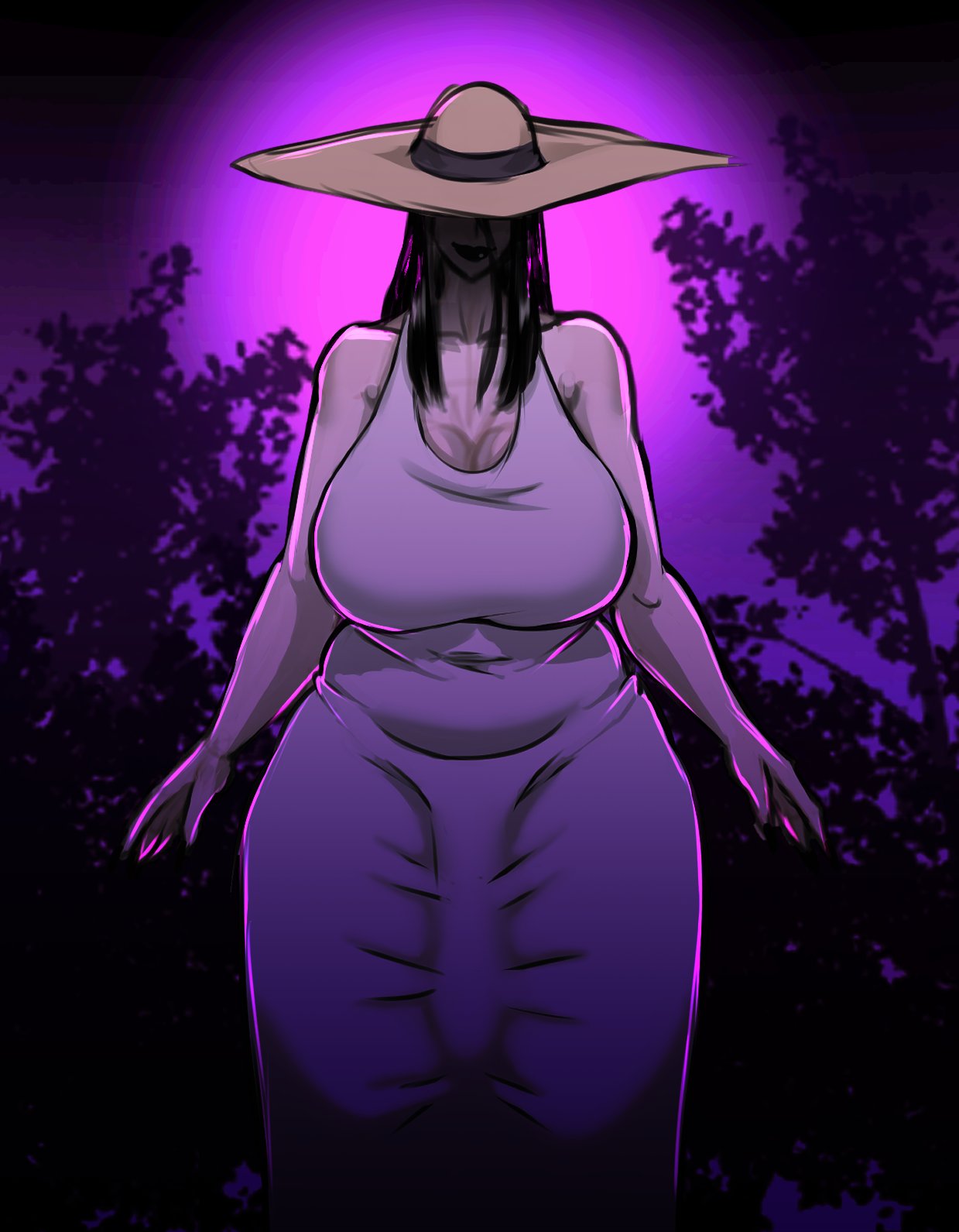 1futa, breasts, bulge, bulge through clothing, bulge under dress, dittochad, dress, futa only, futanari, gigantic breasts, hasshaku-sama, huge breasts, intersex, solo, solo futa, standing, tight clothing, voluptuous