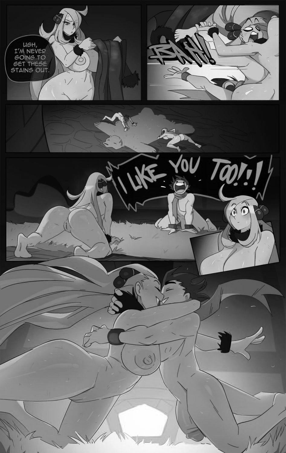 anime, black and white, cynthia (pokemon), female, gilf, kouki (pokemon), lucas (pokemon), manga, melon (pokemon), melony (pokemon), nintendo, pokeaspie, pokemon, pokemon dppt, schpicy, shirona (pokemon)