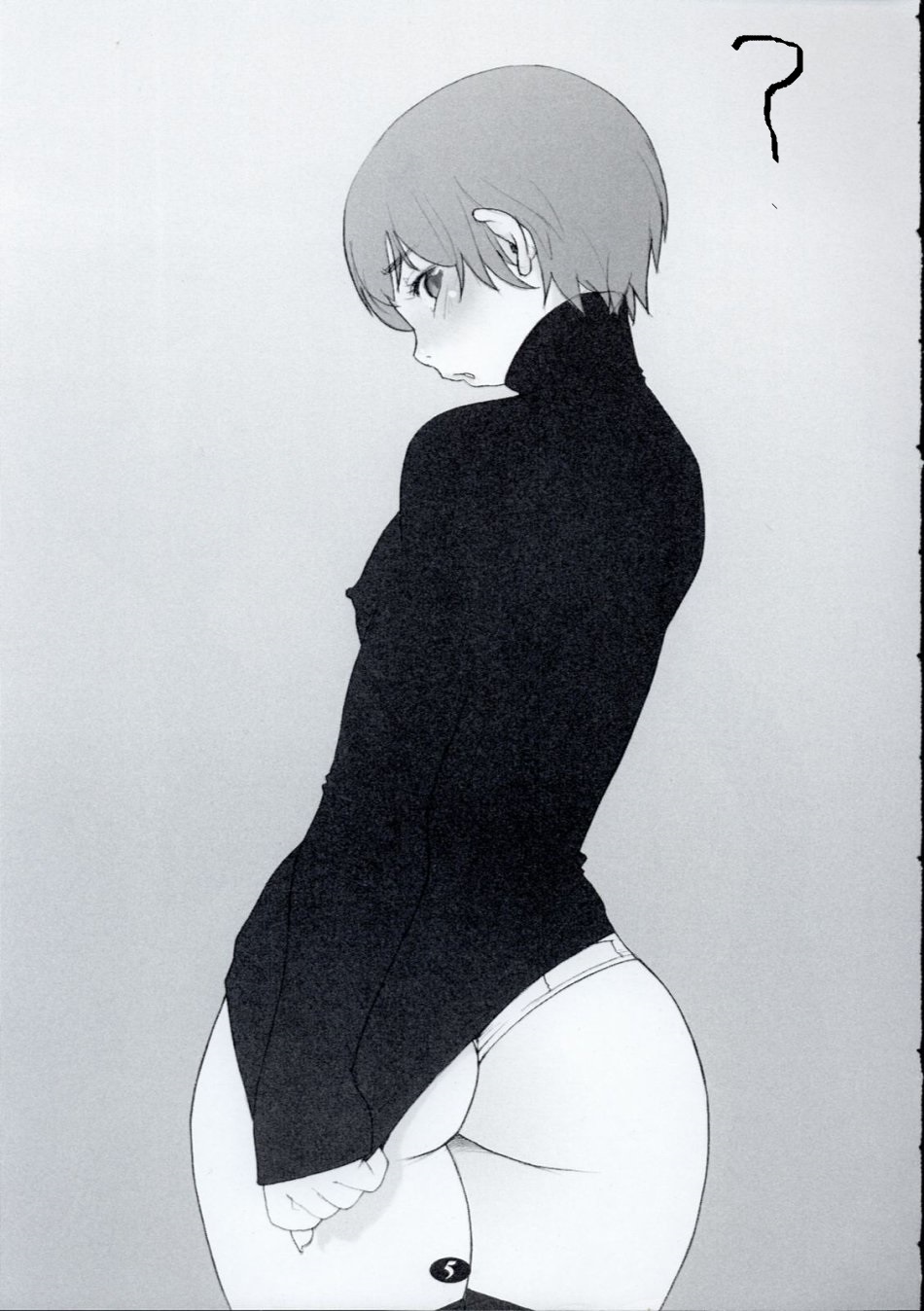 ?, 1boy, ass, crossdressing male, femboy, girly, huge ass, looking back, male, male only, po-ju, solo, solo male, trap