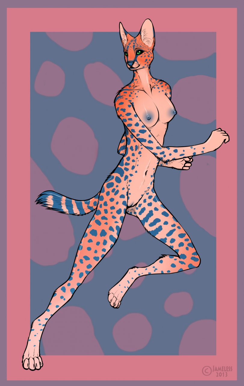 anthro breasts cheetah feline female fur furry jameless nude pussy solo