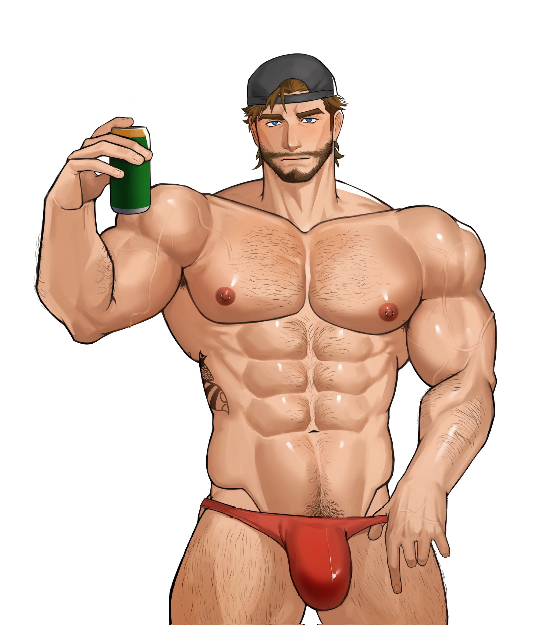 1boy, 1guy, bara, baseball cap, beer, beer can, bulge, bulge through clothing, bulge under clothes, erection under clothes, flexing, flexing bicep, grand theft auto, grand theft auto vi, happy trail, hat, jason (gta), jason duval, jason duval (gta vi), male, male only, mostly nude, mostly nude male, muscles, muscular, muscular abdomen, muscular abs, muscular arms, muscular chest, muscular male, muscular thighs, partially clothed, partially clothed male, pecs, pectorals, rockstar games, solo, solo male, speedo, speedo only, speedo pull, sunglasses, sunglasses on head, sx teatea, tattoo, tattoo on belly, toned, toned arms, toned belly, toned body, toned legs, toned male, toned stomach, yaoi
