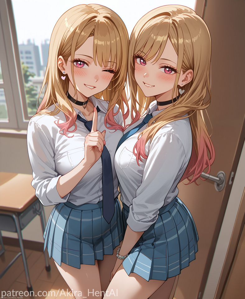 ai_assisted ai_generated akira_hentai akira_hentai date dating door flirting horny in_doorway inviting kitagawa_marin looking_down my_dress_up_darling opening patreon_reward patreon_username shushing