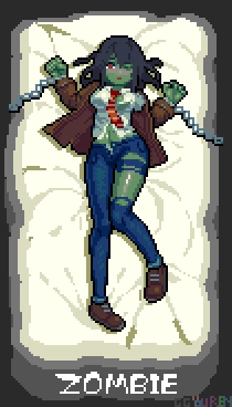 1girls bed breasts chains curvy electronic_arts female lowres pixel_art plants_vs_zombies popcap ripped_clothing solo solo_female undead vagina zombie zombie_(pvz) zombie_girl