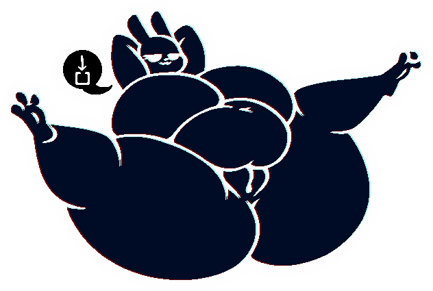 :3 ass_bigger_than_head bbw big_breasts blue_fur blue_skin breasts breasts_bigger_than_head bunny_ears dark_fur deadsector digital_drawing_(artwork) digital_media_(artwork) enot_(rain_world) fat fat_female female female_only hi_res high_resolution highres implied_unbirth long_ears obese obese_female puffy_pussy pussy rain_world self_upload small_head solo spread_legs suggestive_look transparent_background videocult white_eyes white_outline