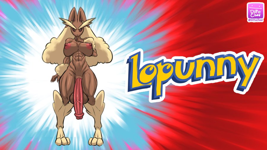 1futa anthro balls better_version_at_source breasts dittochad flaccid fur furry futa_only futanari huge_balls huge_cock humanoid_penis large_penis lopunny lowres muscular muscular_futanari penis pokemon solo standing thumbnail