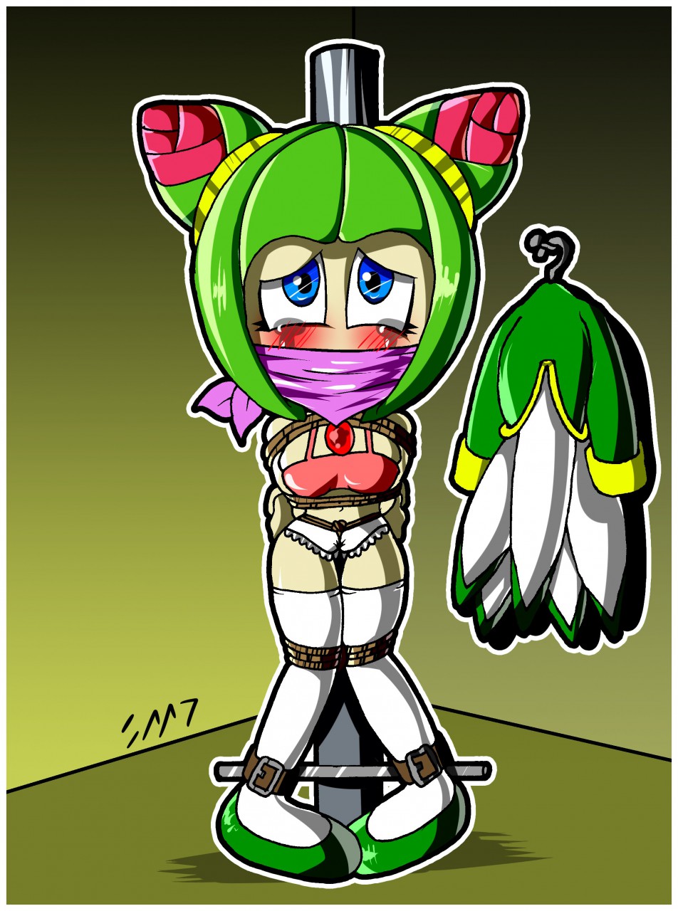 1girls alien alien_girl alien_humanoid amulet blush bondage bra breasts cosmo_the_seedrian female gag gagged green_eyes humanoid legwear panties pink_bra plant plant_girl plant_humanoid pole pseudo_hair rope rope_bondage scared seedrian shoes short_hair smpthehedgehog solo sonic_(series) sonic_the_hedgehog_(series) sonic_x stockings tears tied_to_pole tied_up tms_entertainment white_panties