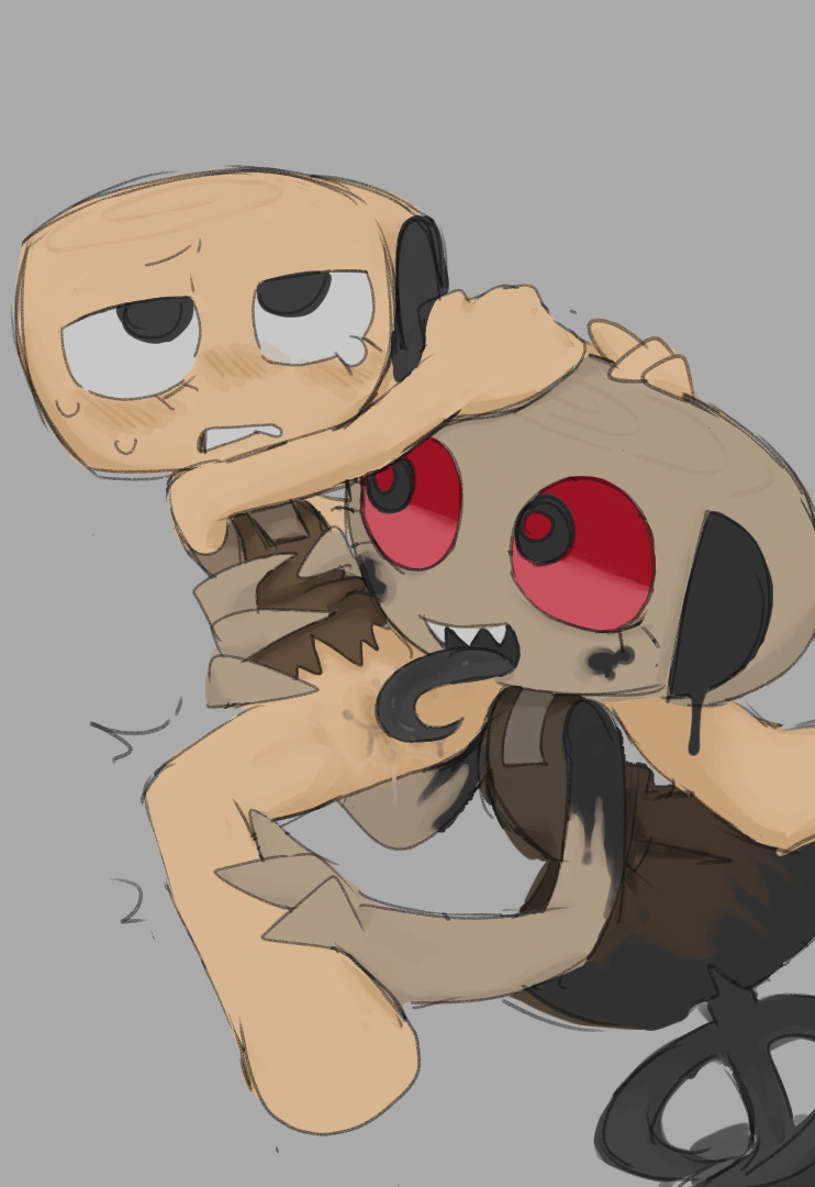 2girls, aen art (artist), animate inanimate, asshole, black body, black eyes, blush, bone, brown body, brown clothing, brown topwear, clothing, dandy's world, dinosaur, dinosaur girl, dinosaur taur, female only, female/female, genitals, gentle femdom, ichor, larger female, larger female smaller female, lesbian sex, licking pussy, monster girl, non-human, prehistoric species, pussy, pussy licking, red sclera, roblox, selfcest, shelly (dandy's world), spread legs, sweat, torn clothing, twisted shelly (dandy's world), vaginal fluids, yuri