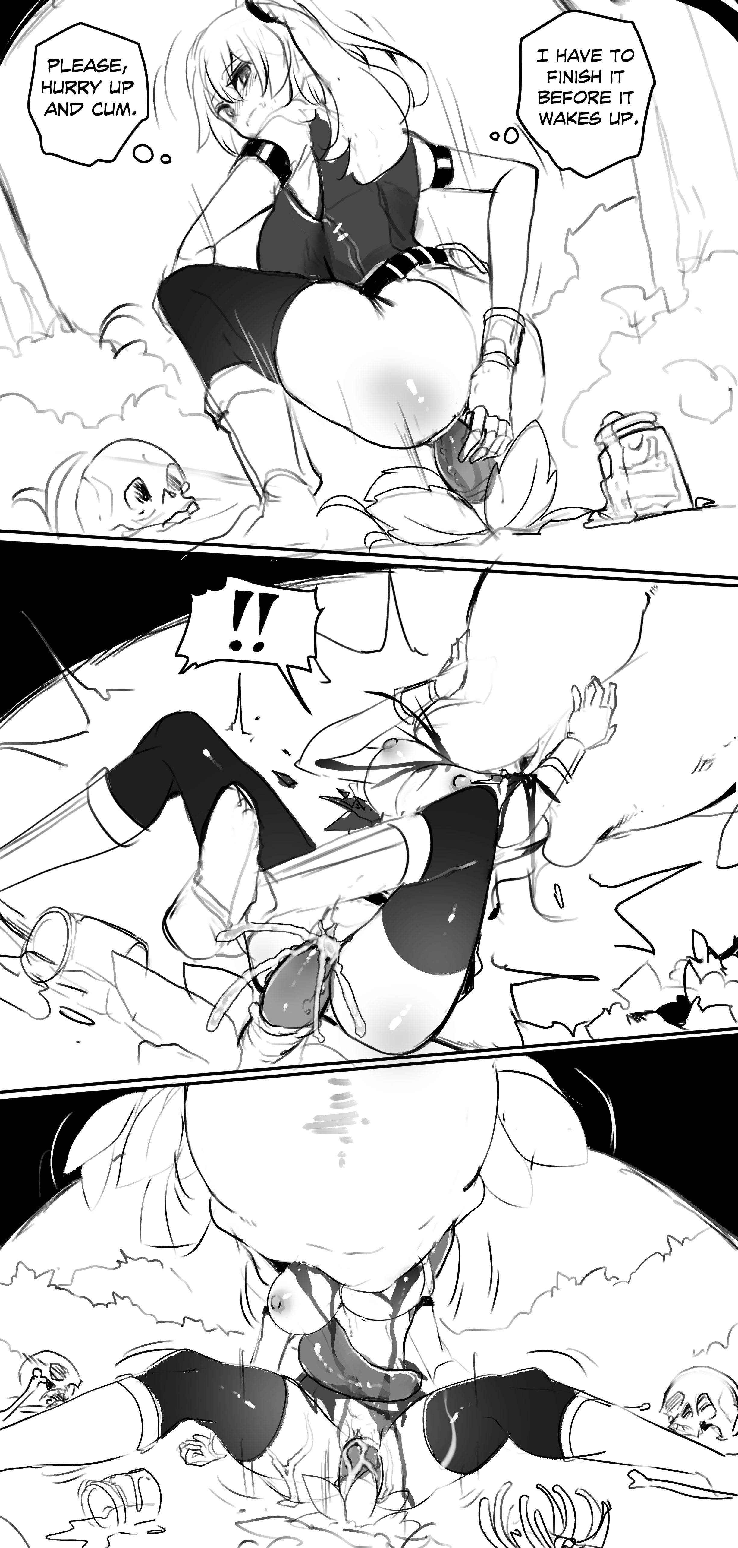1girls, adventurer, biting, bitten, blood, blush, bone, breasts, comic, corpse, cum, cum collecting, cum in pussy, cum inside, cum jar, death, decapitation, dialogue, female, female death, gore, guro, hard vore, human, human death, kurohime (artist), monochrome, murder, necrophilia, penis, plant, plant penis, rape, sex, skull, snuff, uncensored, vaginal penetration