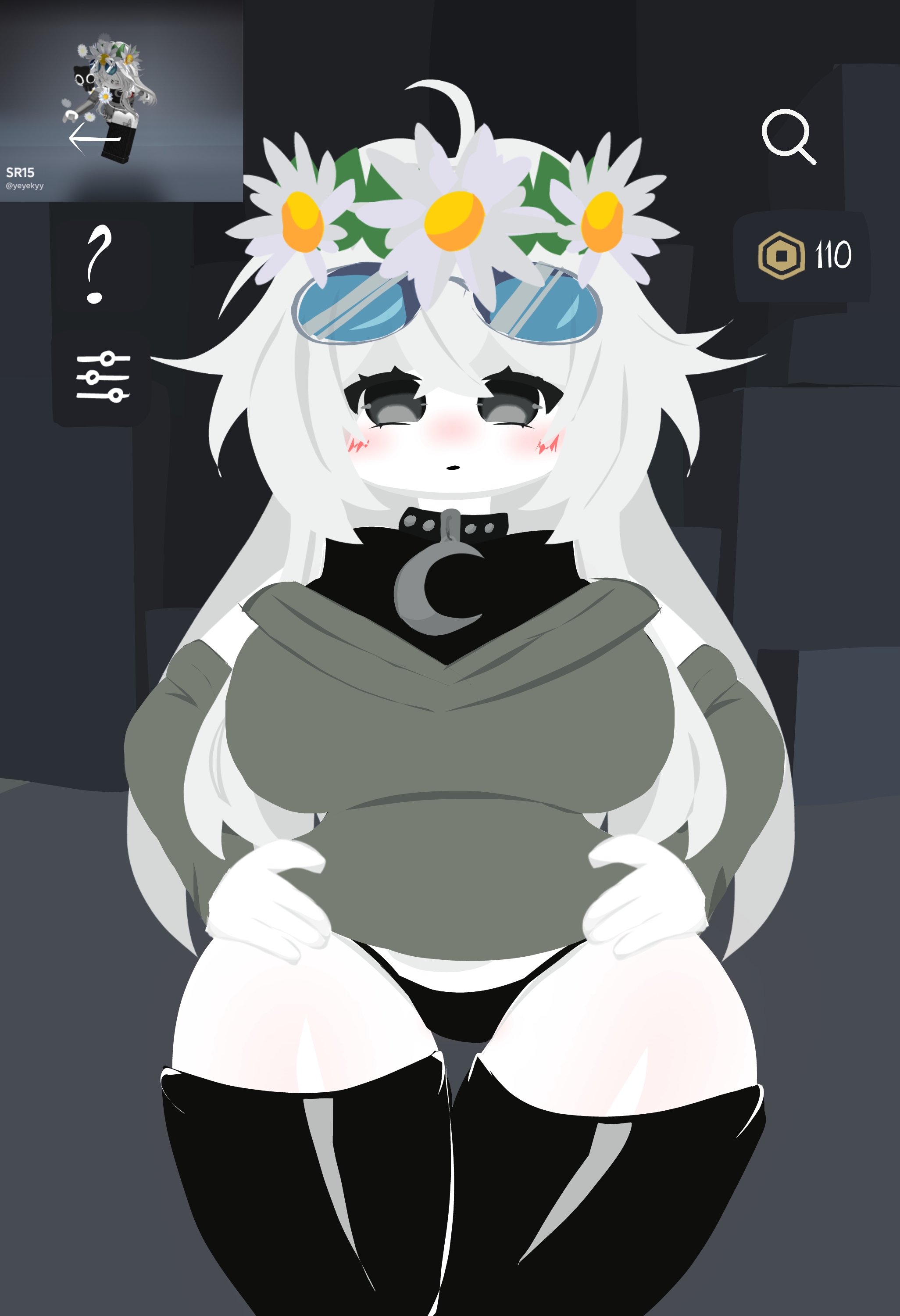 1girls, 2d, background, breasts, clothed, digital art, digital drawing, digital media, digital painting, female, female only, reference image, roblox, roblox avatar, robloxian, self upload, shawmel, tagme, thighs