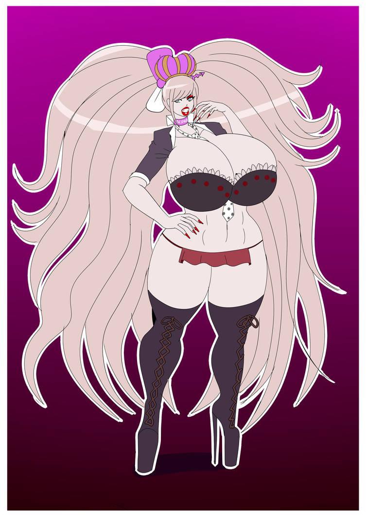 1girls, annon, bimbo, bimbofied, danganronpa, danganronpa: trigger happy havoc, eyeshadow, female, high heel boots, high heels, junko enoshima, lipstick, makeup, nail polish, platform heels, red eyeshadow, red lipstick, red makeup, red nails, tagme
