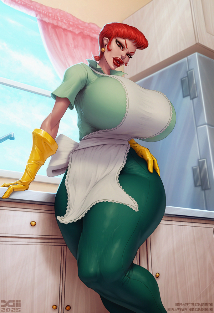 1girls, 2d, 2d (artwork), 2d artwork, artist name, artist signature, ass, barretxiii, big ass, big breasts, big lips, breasts, bust, busty, cartoon network, chest, curvaceous, curvy, curvy figure, dexter's laboratory, dexter's mom, digital media (artwork), female, female focus, female only, gloves, hips, hourglass figure, huge ass, huge breasts, large ass, large breasts, latex, latex gloves, legs, light skin, light-skinned female, mature, mature female, milf, mother, orange hair, pinup, red head, thick, thick hips, thick legs, thick thighs, thighs, voluptuous, voluptuous female, waist, watermark, wide hips, yellow gloves