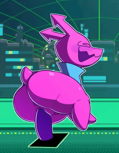 2025, animated, ass, biped, city, darkner, deltarune, dildo, dildo in vagina, dildo insertion, female, lewdydoodls, low res, open mouth, open smile, penetration, pink body, pussy, sex toy, sex toy in vagina, sex toy insertion, smile, solo, tail, undertale (series), vaginal penetration, virovirokun