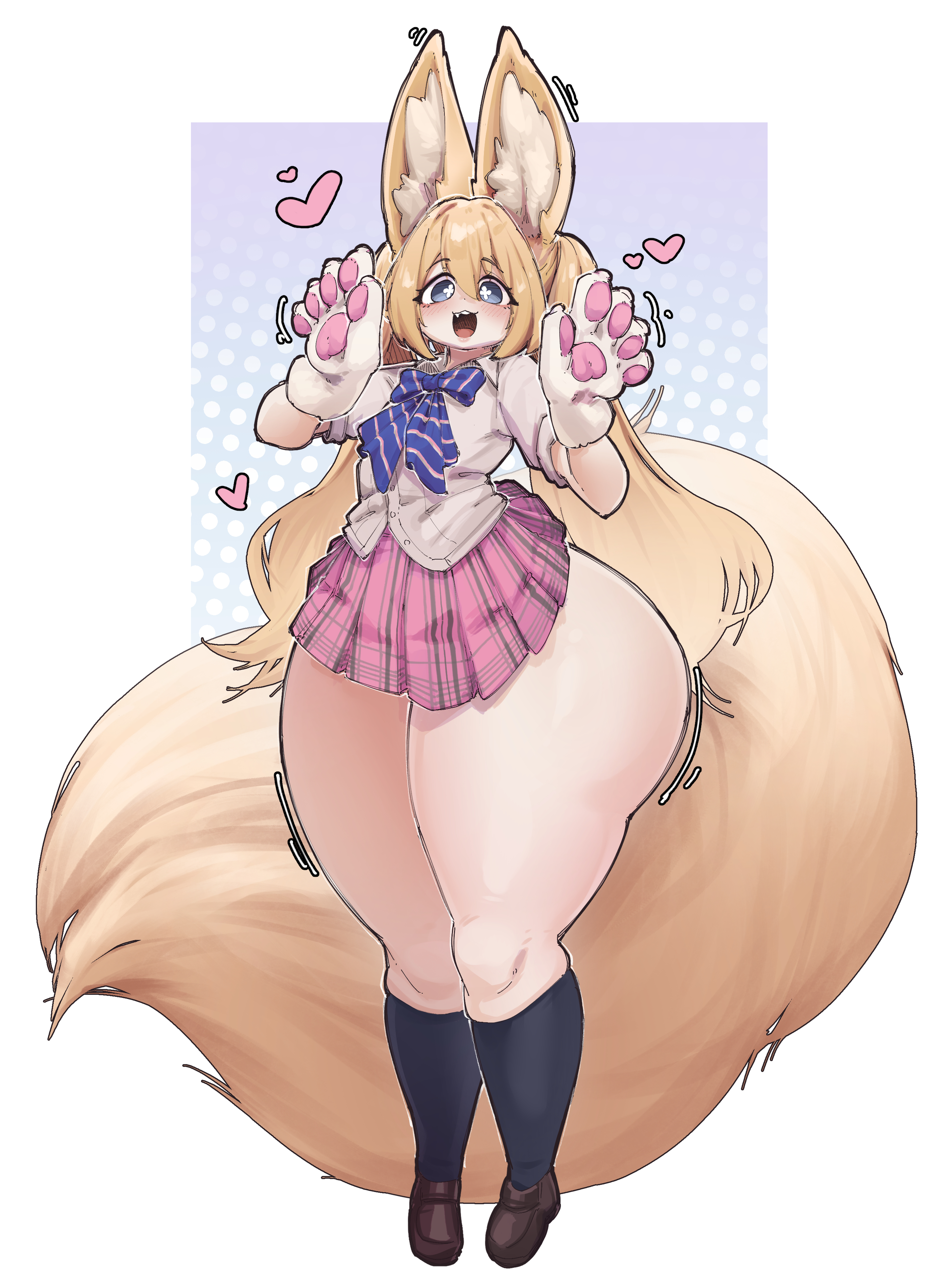 1girls, 5 fingers, alternate ass size, alternate body type, alternate thigh size, anthro, anthro focus, anthro only, ass, ass focus, big ass, big thighs, blonde female, blonde hair, blonde pubic hair, blonde-haired female, blue eyes, blue pupils, blue tie, bottom heavy, breasts, cat paw, cat paws, clothed, clothed female, crr001, cute, cute face, cute female, elin, elin (tera), enormous ass, enormous butt, enormous thighs, fat ass, female, female anthro, female focus, female only, female pubic hair, flat chest, flat chested, fox, fox ears, fox girl, fox tail, giant ass, giant thighs, gigantic ass, gigantic thighs, heart, high resolution, highres, huge ass, huge thighs, large ass, large thighs, long ears, long tail, massive ass, massive butt, massive thighs, open mouth, original character, partially nude, pear shaped, pear-shaped figure, pink skirt, red cheeks, rr001c, school uniform, sexually suggestive, short skirt, simple background, skirt, small breasts, smile, smile at viewer, smiley face, smiling at viewer, solo, solo female, solo focus, standing, tera online, thick, thick ass, thick female, thick tail, thick thighs, thighs, thunder thighs, thunderthighs, very long tail, voluptuous, voluptuous female, white body, white skin, white skinned female