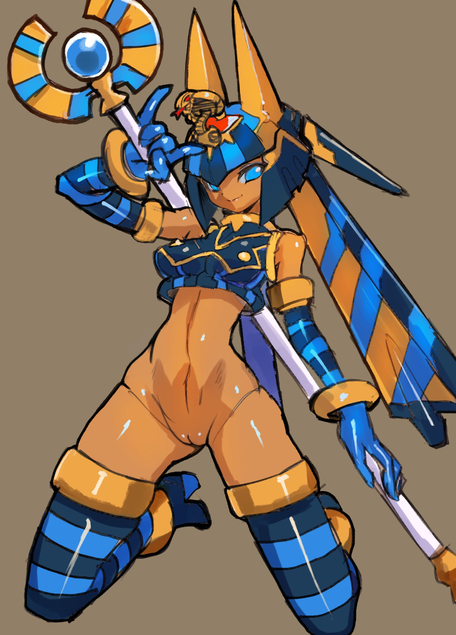 1girls, binelu01, bottomless, dakusuta, edit, fairy leviathan, female, mega man, mega man zero, pussy, thighhighs, third-party edit