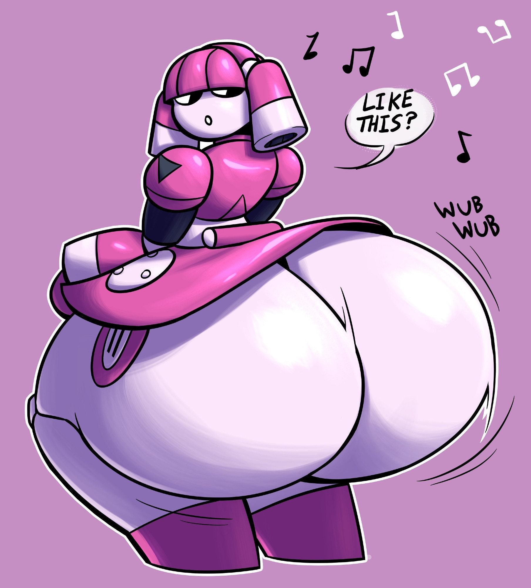 big ass, bubble butt, crawdadblues, dorahden (fanarts), female, huge ass, hyper ass, mya (dorahden), robot, tagme, thick thighs, twerking, wide hips