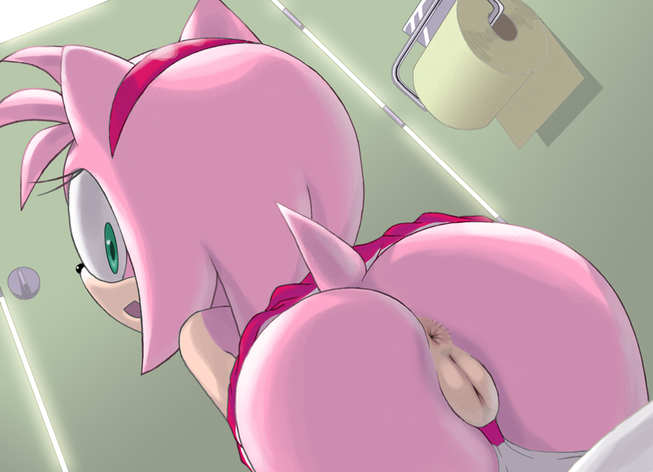 about_to_defecate amy_rose animal_ears anus apostle apple_butt ass bathroom beige_skin color female female_only fur furry furry_only green_eyes hairband hairless_pussy hedgehog looking_back open_mouth panties panty_pull pink_body pink_fur pink_hair pussy restroom sega skin skirt_lift solo sonic_(series) sonic_the_hedgehog_(series) sonic_x straight_hair tail toilet uncensored