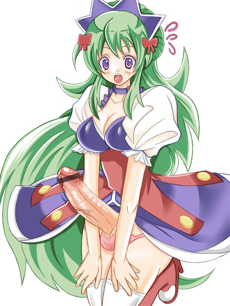 1futa accidental_exposure ball_bulge balls balls_in_panties balls_under_clothes breasts censored cleavage curvy dickgirl embarrassed embarrassed_nude_futa erection erection_under_clothes erection_under_skirt exposed exposed_penis futa_only futanari green_hair intersex ixion_saga large_balls large_breasts large_penis maid mariandale panties panty_bulge penis penis_out penis_under_clothes penis_under_skirt skirt skirt_lift surprised trans_woman transfem wardrobe_malfunction wide_hips