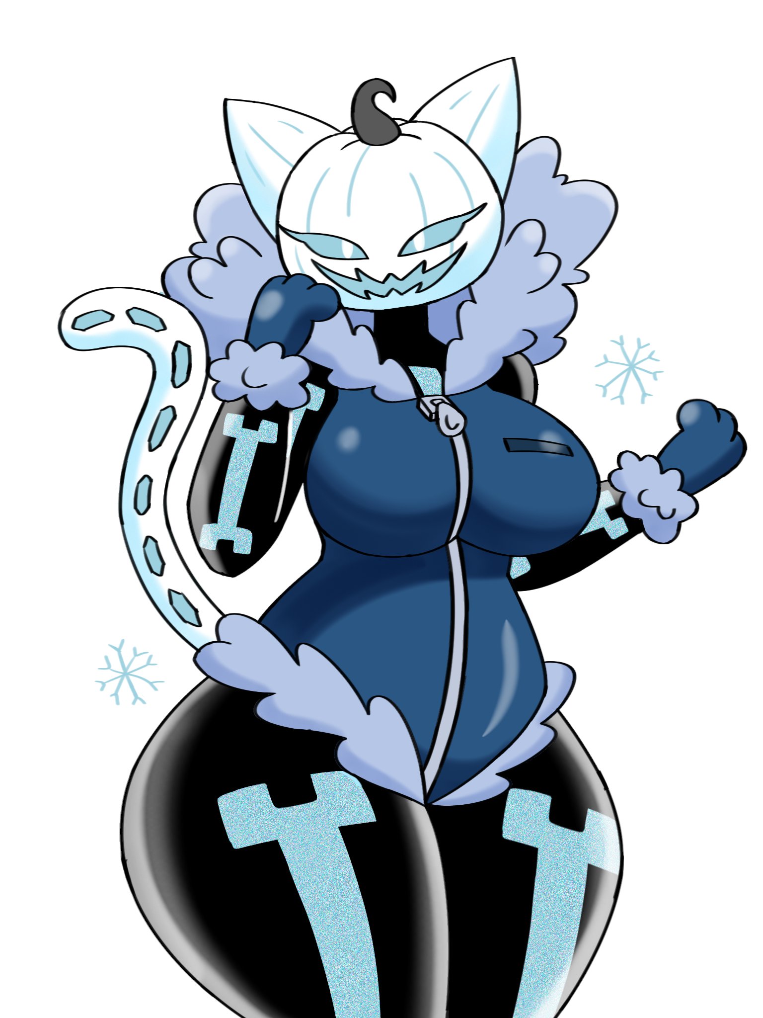 1girl, 1girls, anthro, azure tan, breasts, cat ears, cat tail, female, female only, fortnite, fortnitemares, hoodie, pumpkin head, spice (fortnite), spice (white pumpkin), tagme, tagme (character), thighs