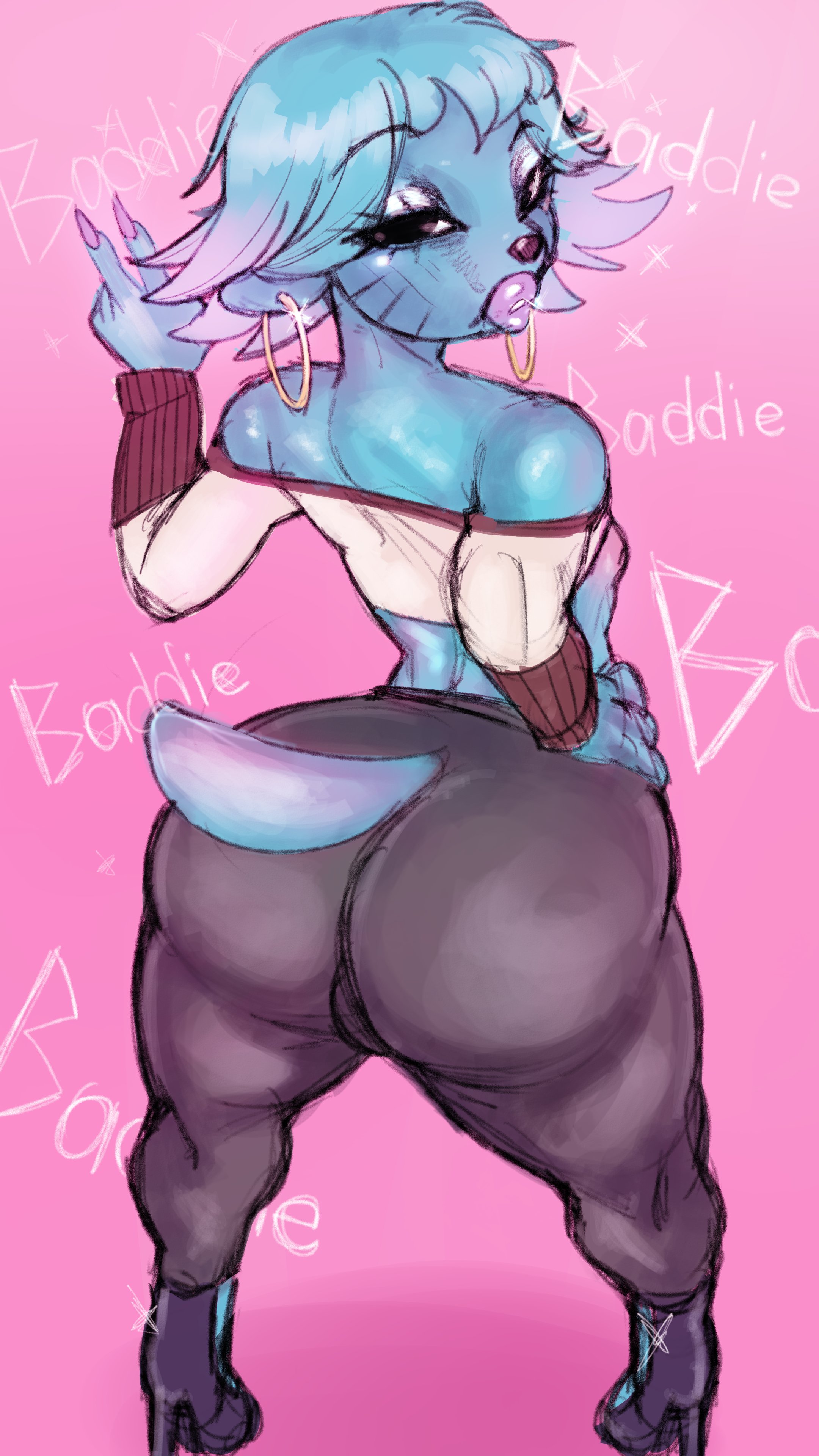 1boy, baddie gumball, big ass, big butt, bimbo lips, dedinside123, fat ass, femboy, fruity, furry, gumball watterson, pretty boy, solo, tawog, the amazing world of gumball, the wonderfully weird world of gumball, yaoi