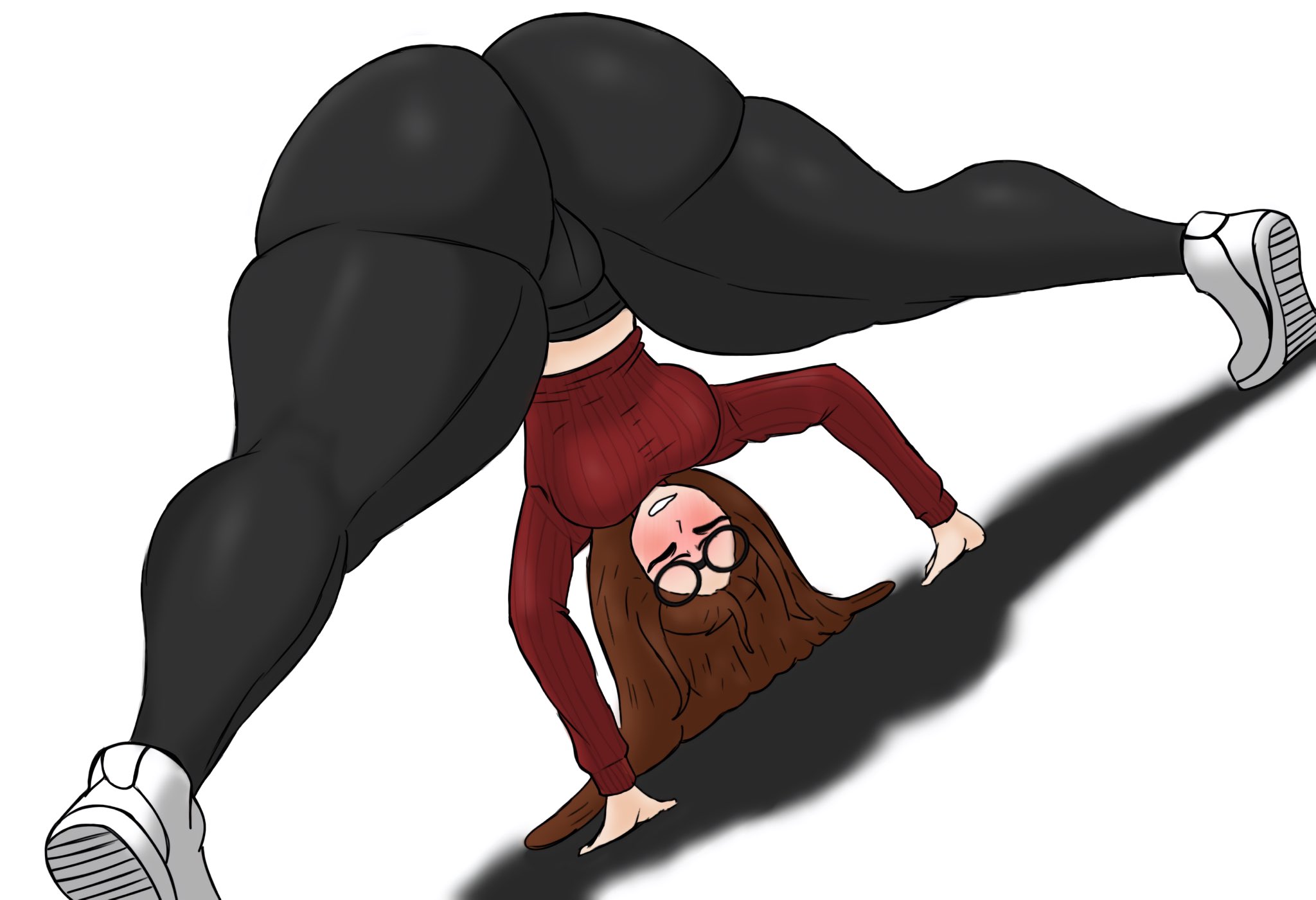1girls, 2026, ass, ass focus, back view, big ass, big breasts, black clothes, black clothing, black leggings, black pants, bra, breasts, bubble ass, bubble butt, curvaceous, curvaceous female, curvaceous figure, curves, curvy, curvy body, curvy female, curvy figure, curvy hips, digital drawing (artwork), digital media (artwork), face down ass up, fair skin, fair skinned female, fair-skinned female body, female, female focus, female only, fully clothed, glasses, hairy pussy, hips wider than shoulders, huge ass, huge booty, huge breasts, huge butt, jpg, justchris, leggings, nerd, nerdy female, no background, original, panties, pear shaped female, pear-shaped figure, presenting breasts, presenting butt, presenting hindquarters, presenting pussy, presenting vulva, red clothing, red sweater, round ass, round breasts, round butt, round glasses, secretly loves it, shoes, simple background, sneakers, solo, solo female, solo focus, sweater, thick thighs, thick thighs save lives, thunder thighs, thunderthighs, twitter link, valentina (justchris), white background, yoga, yoga pants, yoga pose