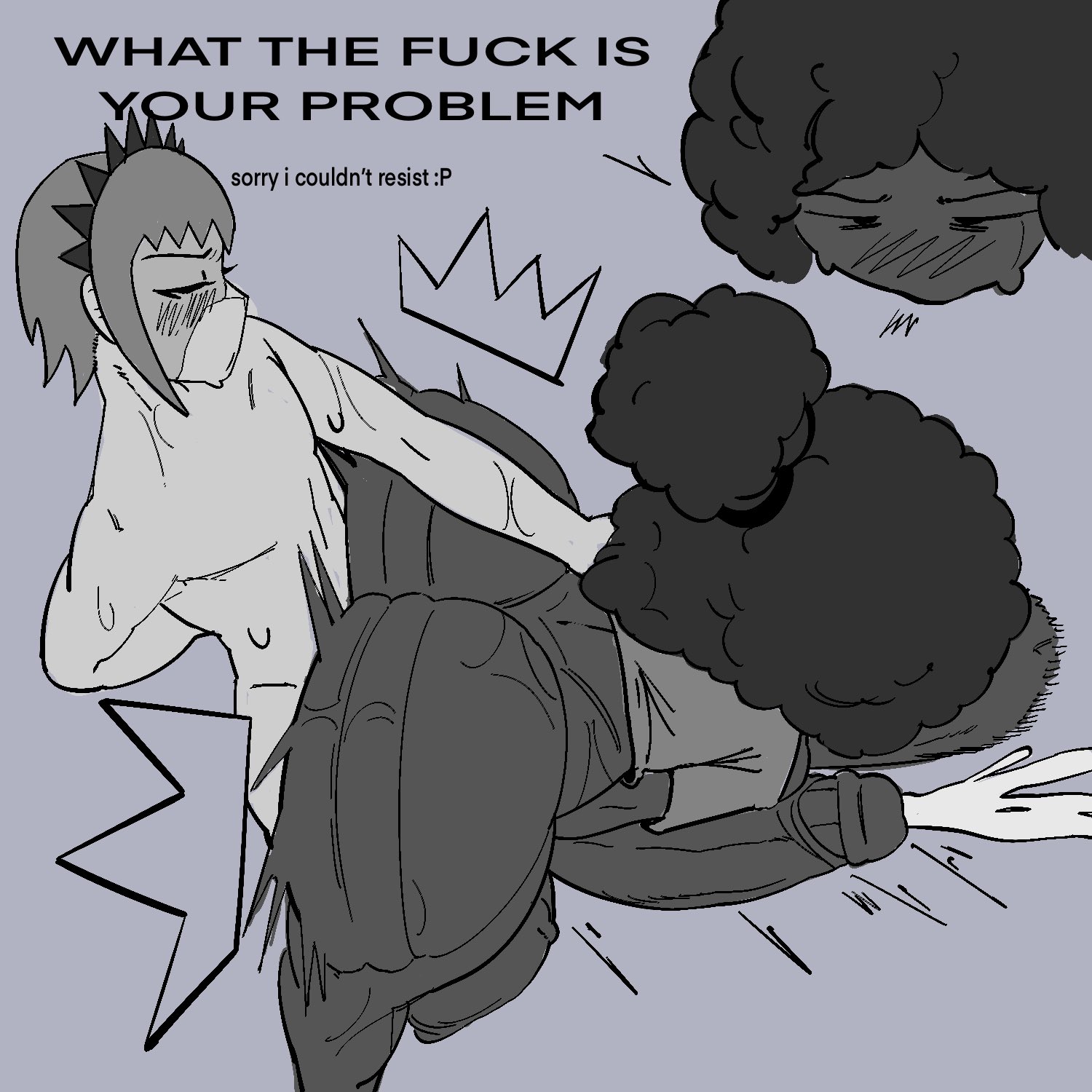 1boy, 1futa, circumcised, cum, cum while penetrated, cumming from anal sex, cumming while penetrated, dark skin, dark-skinned futa, dubious consent, ejaculation, femboy, femboy on futa, fully nude, futanari, hands-free, handsfree ejaculation, huge ass, huge balls, huge cock, human, hung bottom, hung femboy, hung trap, light skin, light-skinned male, male, male on futa, stomach bulge, stomach deformation, sweat, sweaty ass, sweaty body, turpentine